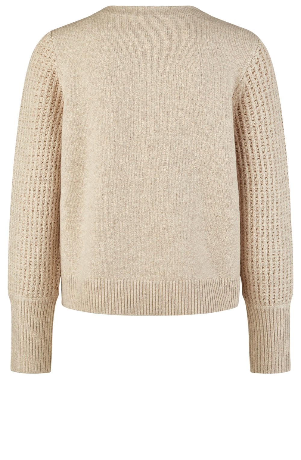 Light Camel Mesh Sleeve Jumper