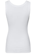 Off White Embroidered Ribbed Jersey Tank Top