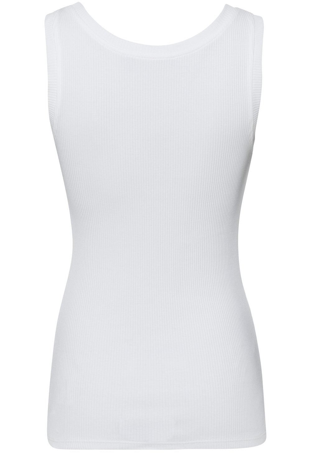 Off White Embroidered Ribbed Jersey Tank Top