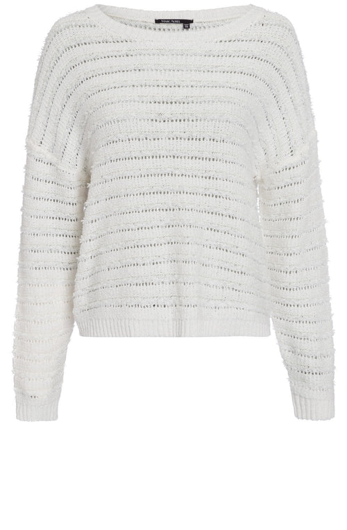 Off White Mixed Yarn Summer Sweater