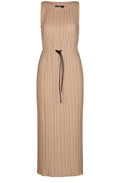 Sand Pleated Maxi Dress