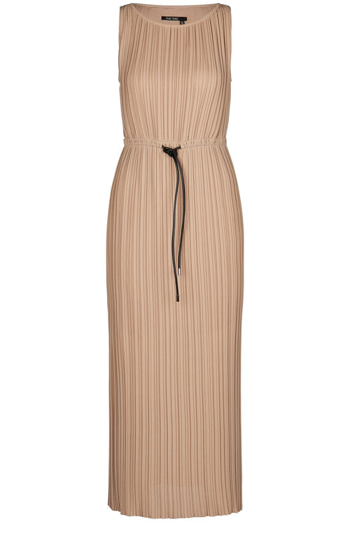 Sand Pleated Maxi Dress