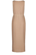 Sand Pleated Maxi Dress