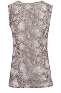 Snake Print Layered Mesh Top