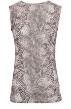 Snake Print Layered Mesh Top