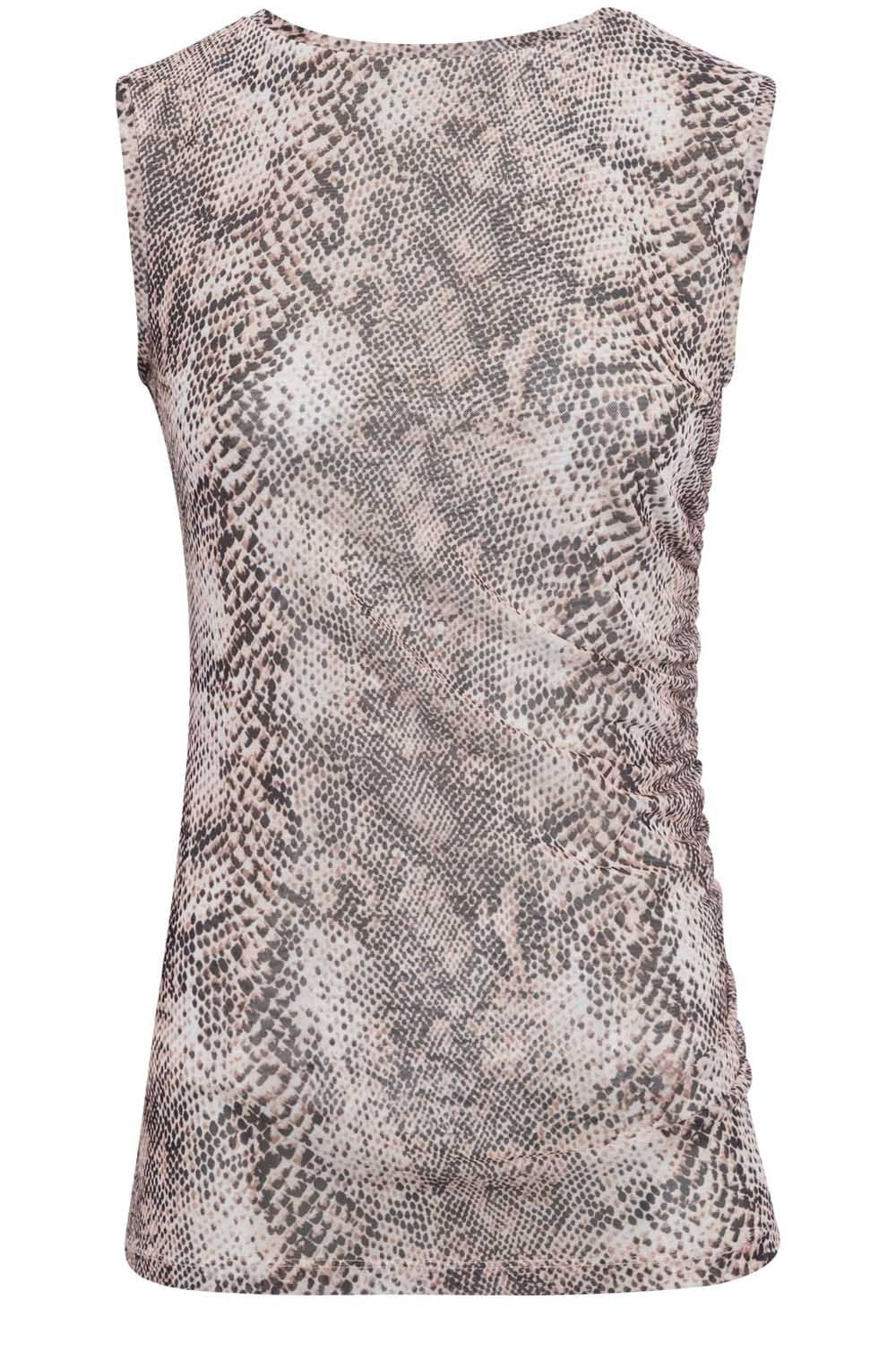 Snake Print Layered Mesh Top