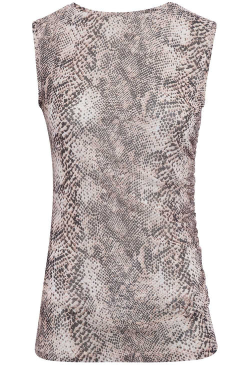 Snake Print Layered Mesh Top