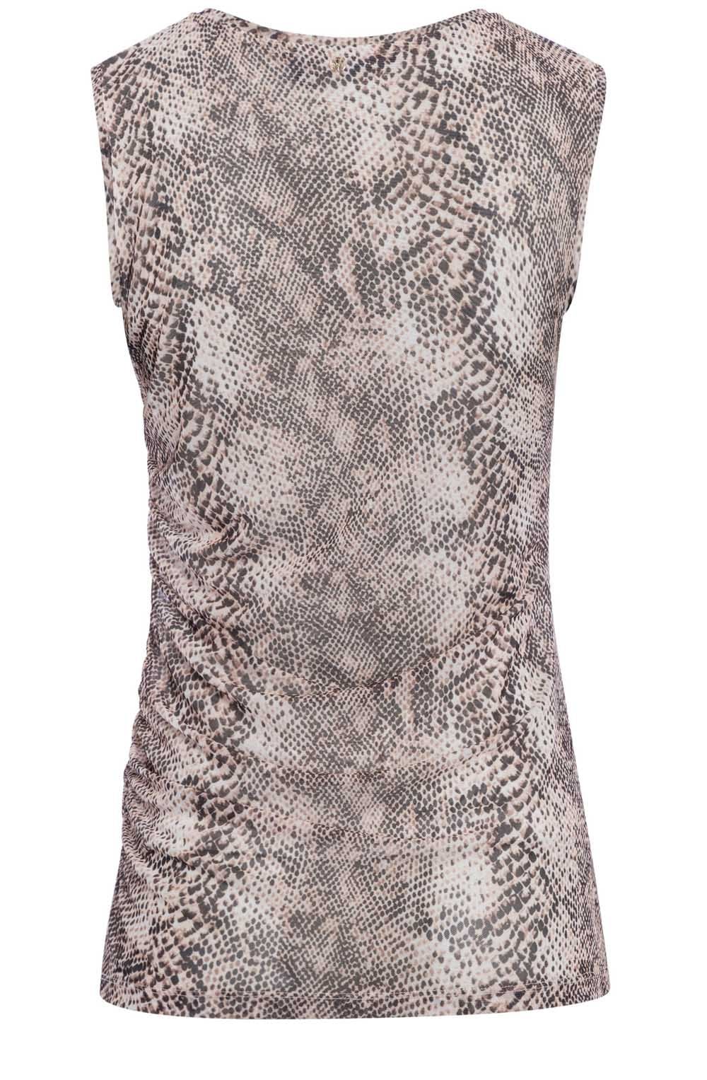 Snake Print Layered Mesh Top