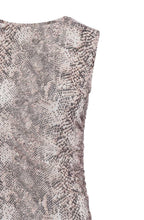 Snake Print Layered Mesh Top