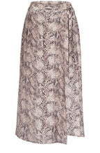 Snake Print Silk Touch Wrap Skirt