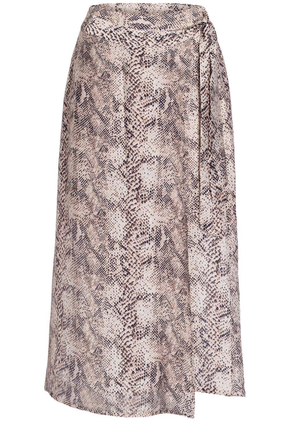 Snake Print Silk Touch Wrap Skirt