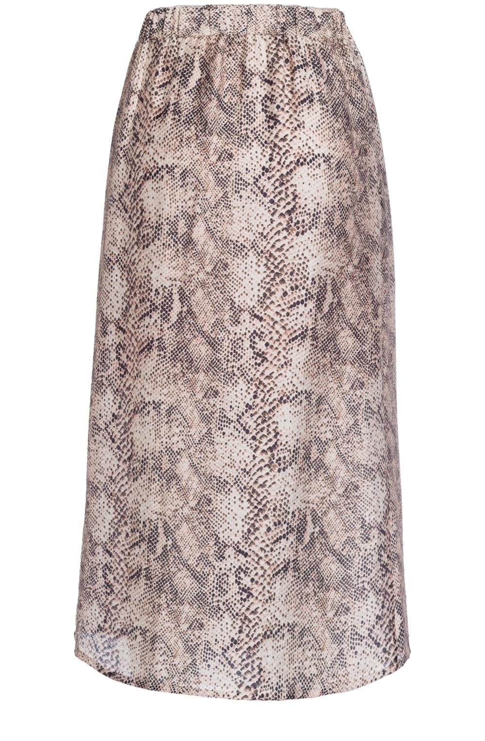 Snake Print Silk Touch Wrap Skirt