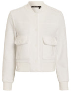 White Channel Style Bomber Jacket