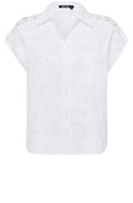 White Embroidered Poplin Blouse