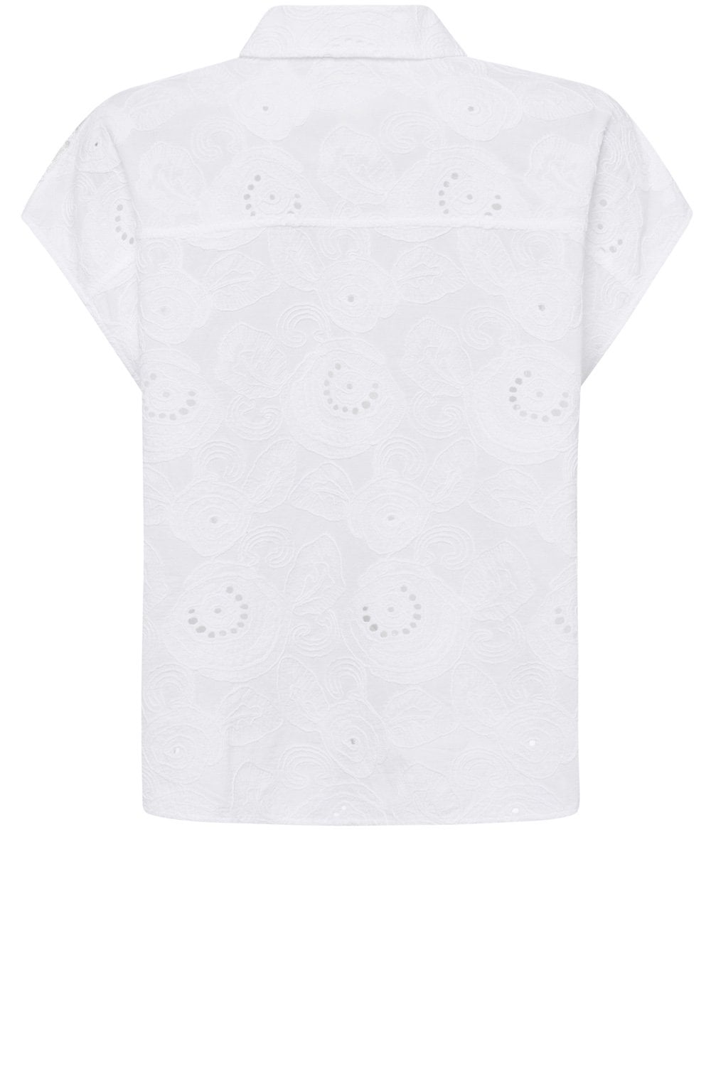 White Embroidered Poplin Blouse