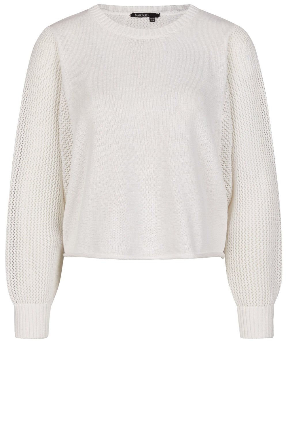 White Mesh Sleeves Batwing Sweater