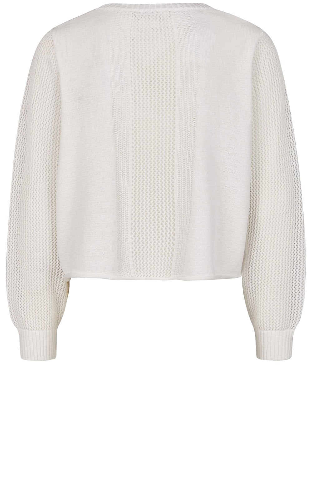 White Mesh Sleeves Batwing Sweater