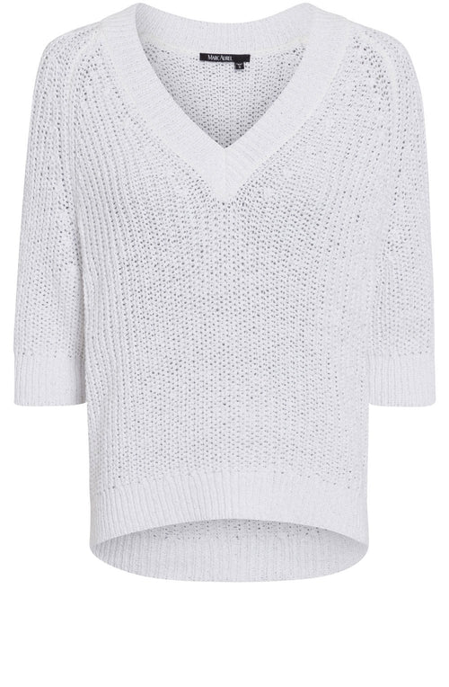 White Open Weave Summer Jumper