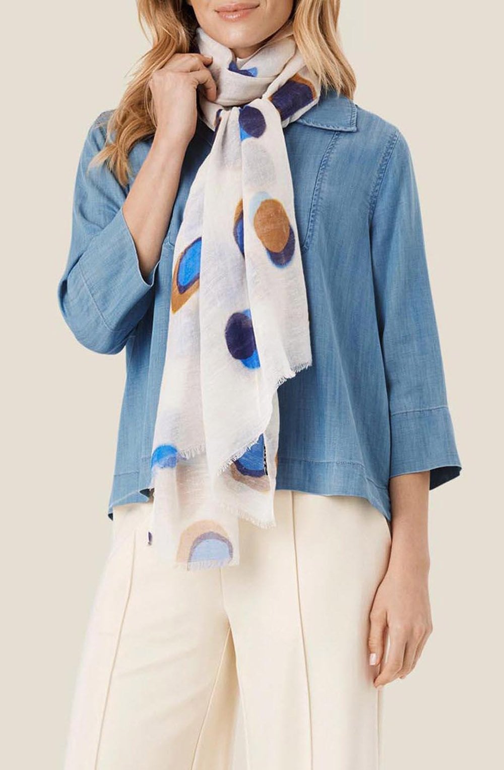 Adalia Nebulas Blue Polka Dot Scarf