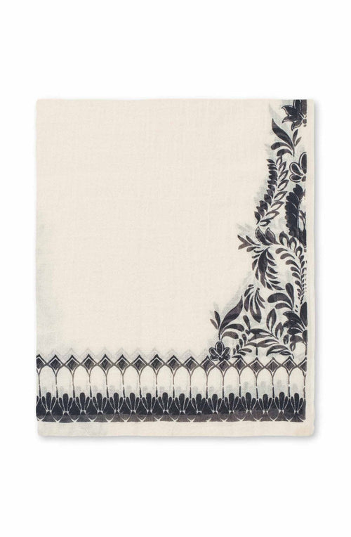 Aerinth Black Floral Lightweight Scarf