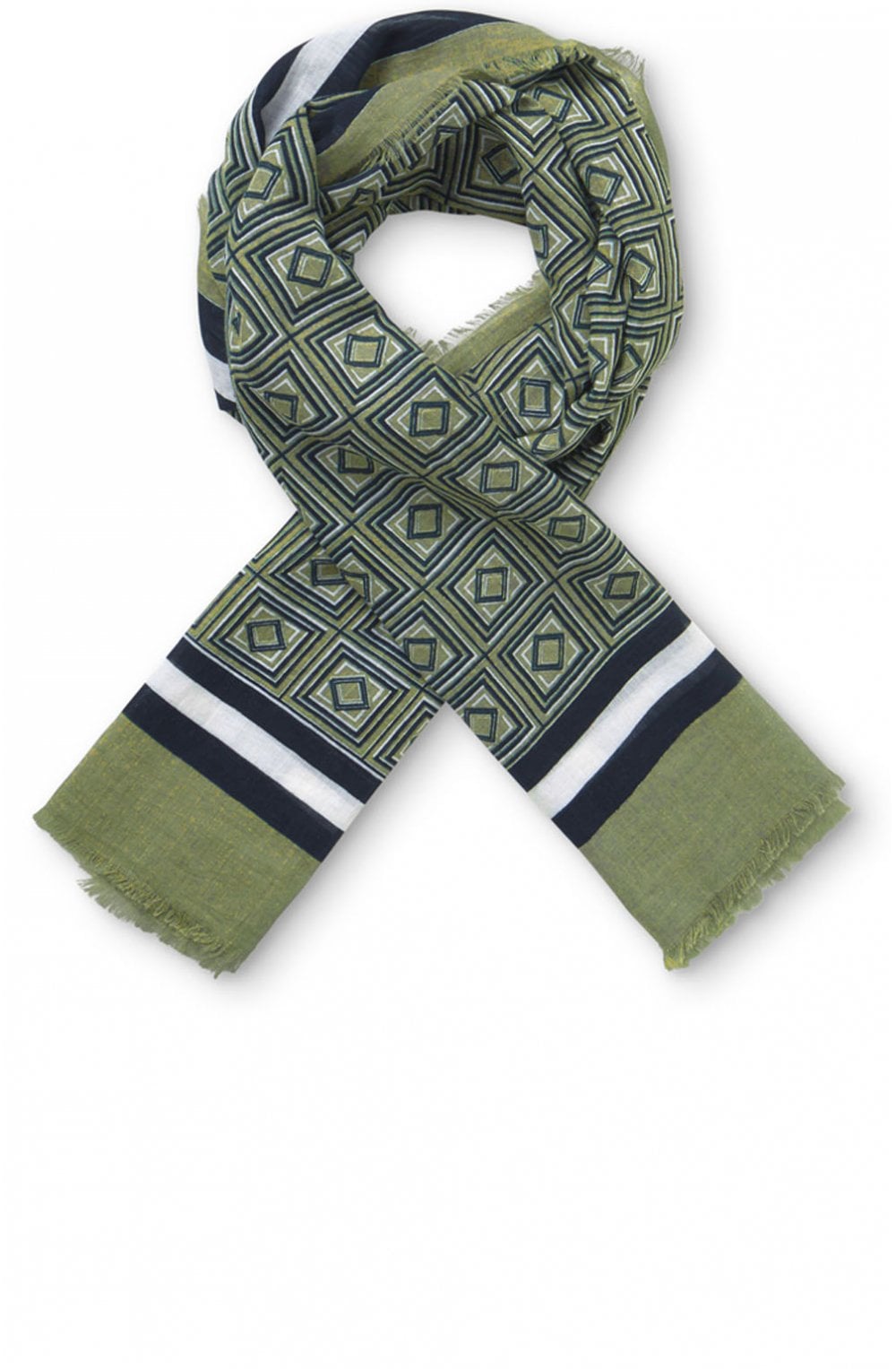 Alba Olive Graphic Design Scarf