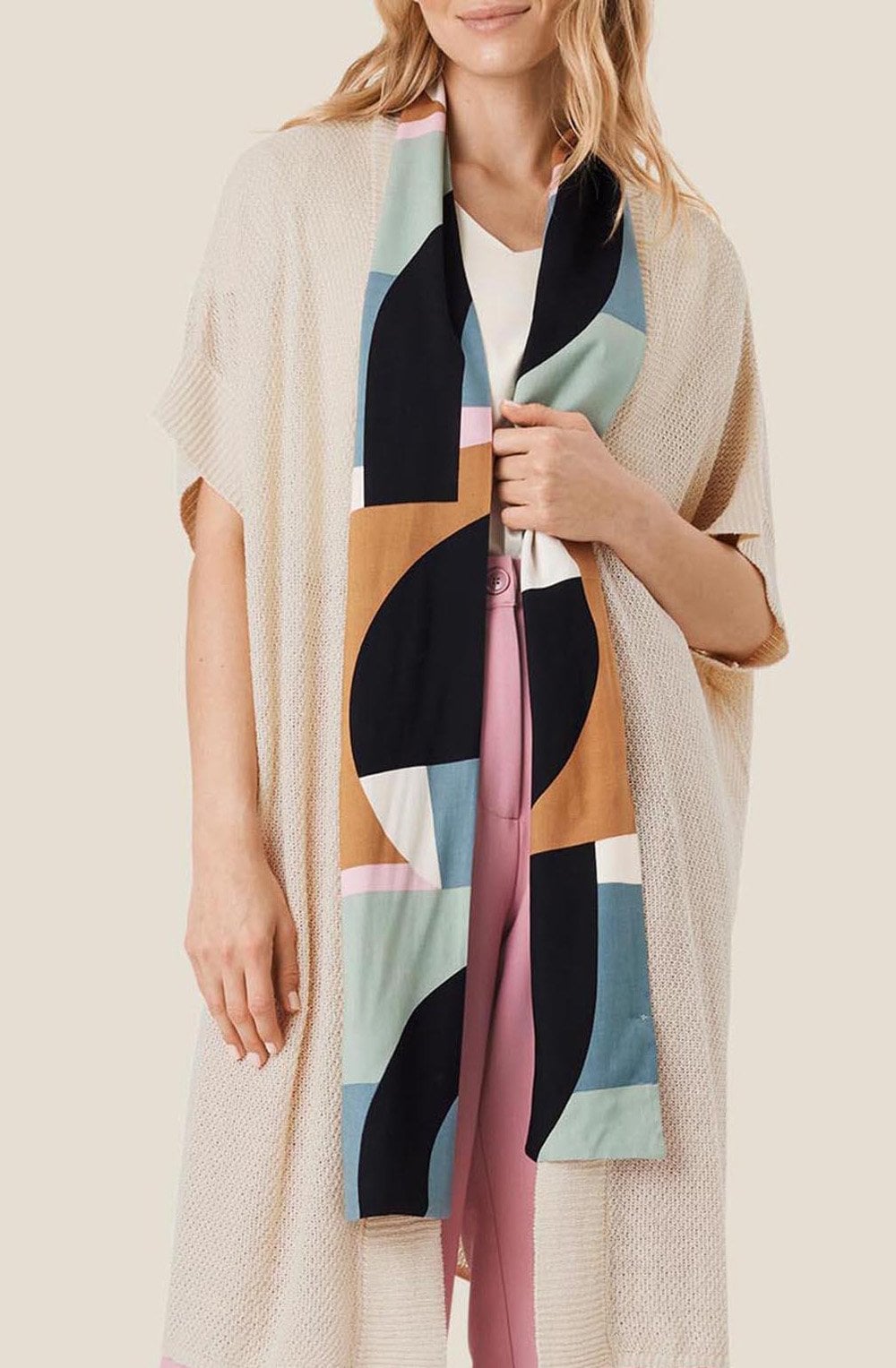 Alo Green Blue Abstract Scarf