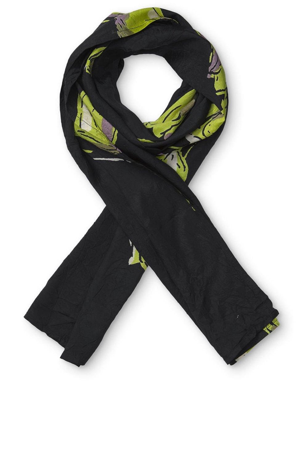Along Black & Green Print Scarf
