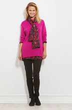 Along Black & Pink Patterned Scarf