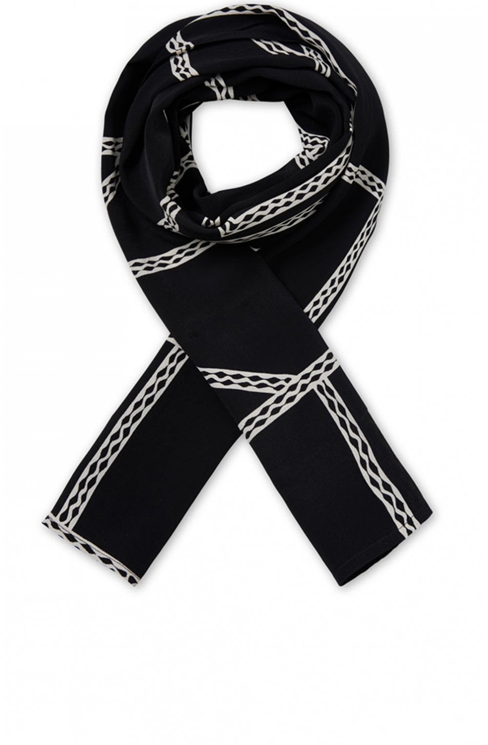 Along Black & White Scarf