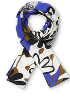 Along Blue Bold Floral Scarf