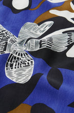 Along Blue Bold Floral Scarf