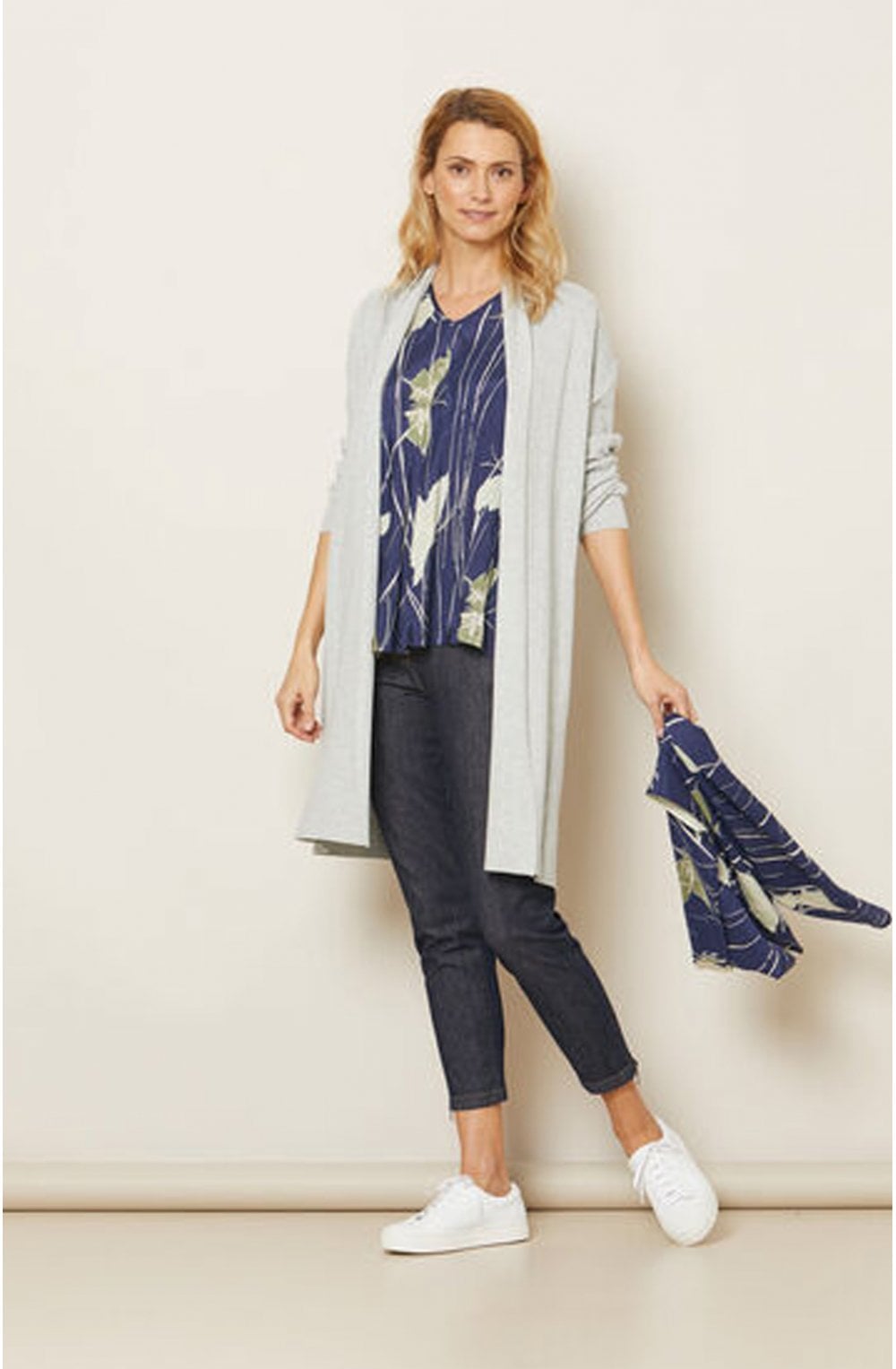 Along Blue Butterfly Print Scarf