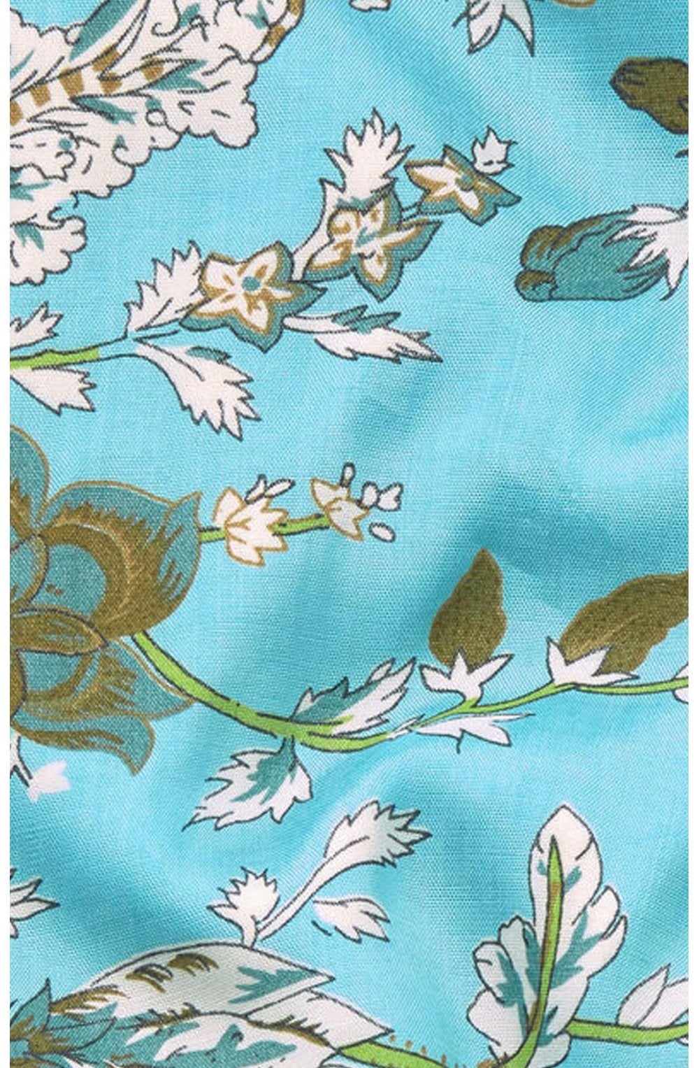 Along Blue Mist Floral Scarf