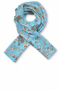 Along Blue Mist Floral Scarf