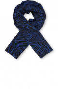 Along Blue Patterned Scarf