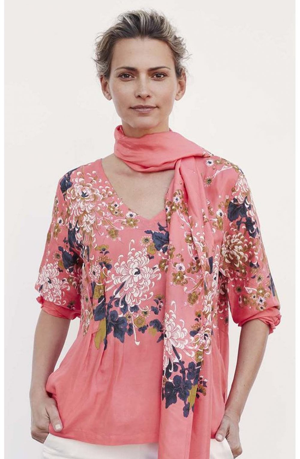 Along Blush Floral Scarf