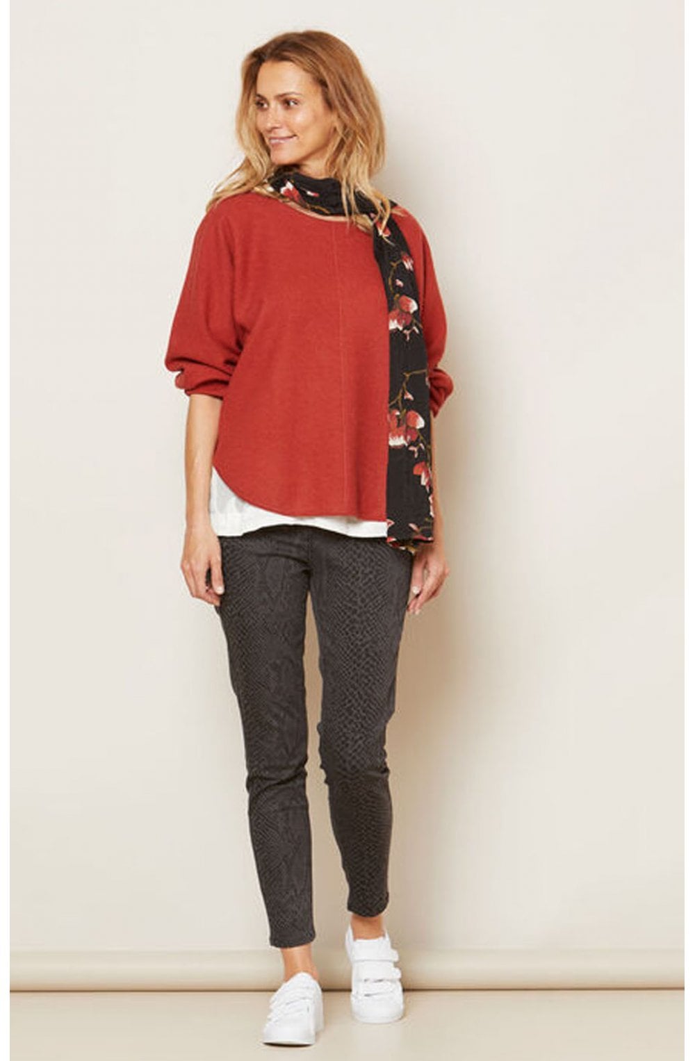 Along Floral Print Scarf