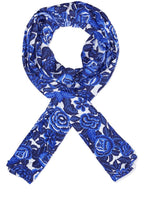 Along Greek Blue Floral Scarf