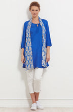 Along Greek Blue Leaf Print Scarf
