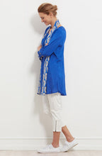 Along Greek Blue Leaf Print Scarf