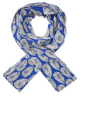Along Greek Blue Leaf Print Scarf