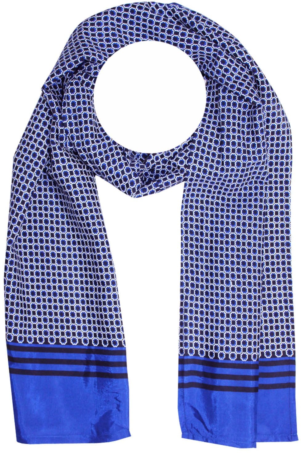 Along Greek Blue Patterned Scarf