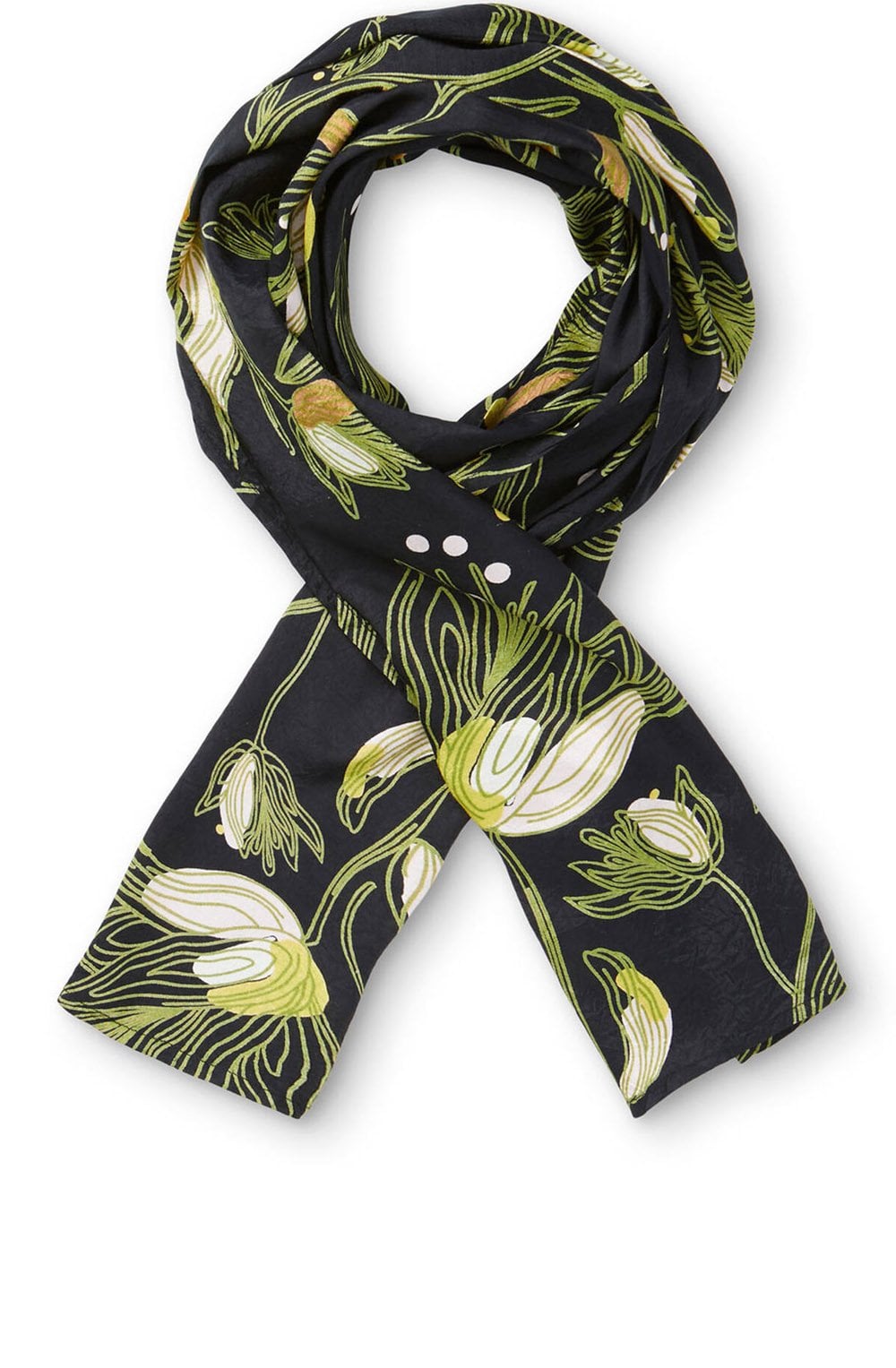 Along Green Sheen Floral Scarf