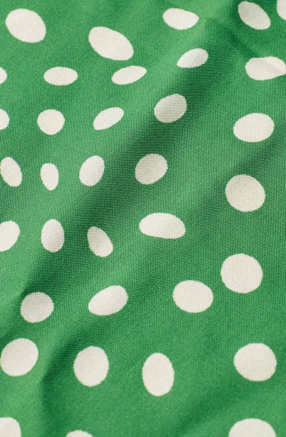 Along Green Spot Print Scarf