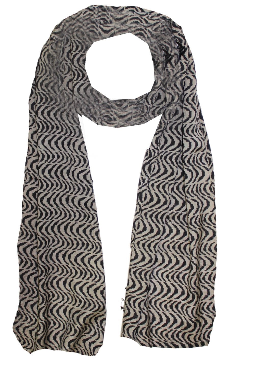 Along khaki and black Scarf