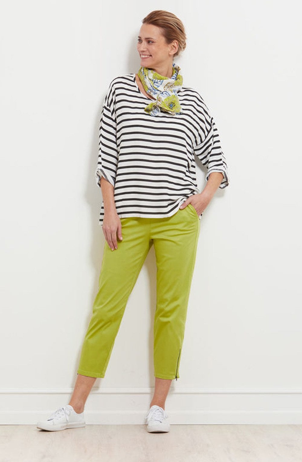 Along Lime Original Floral Scarf