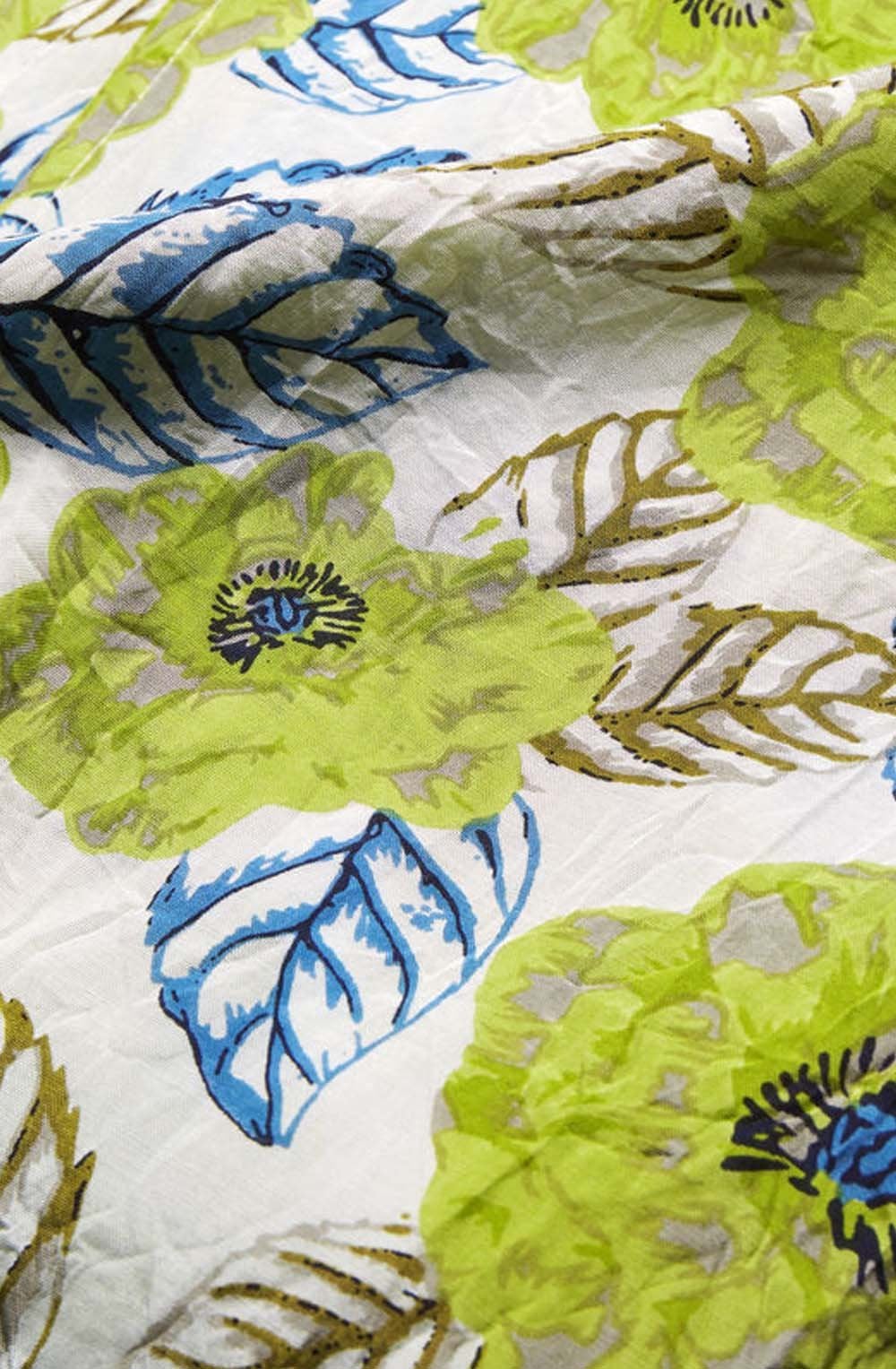 Along Lime Original Floral Scarf