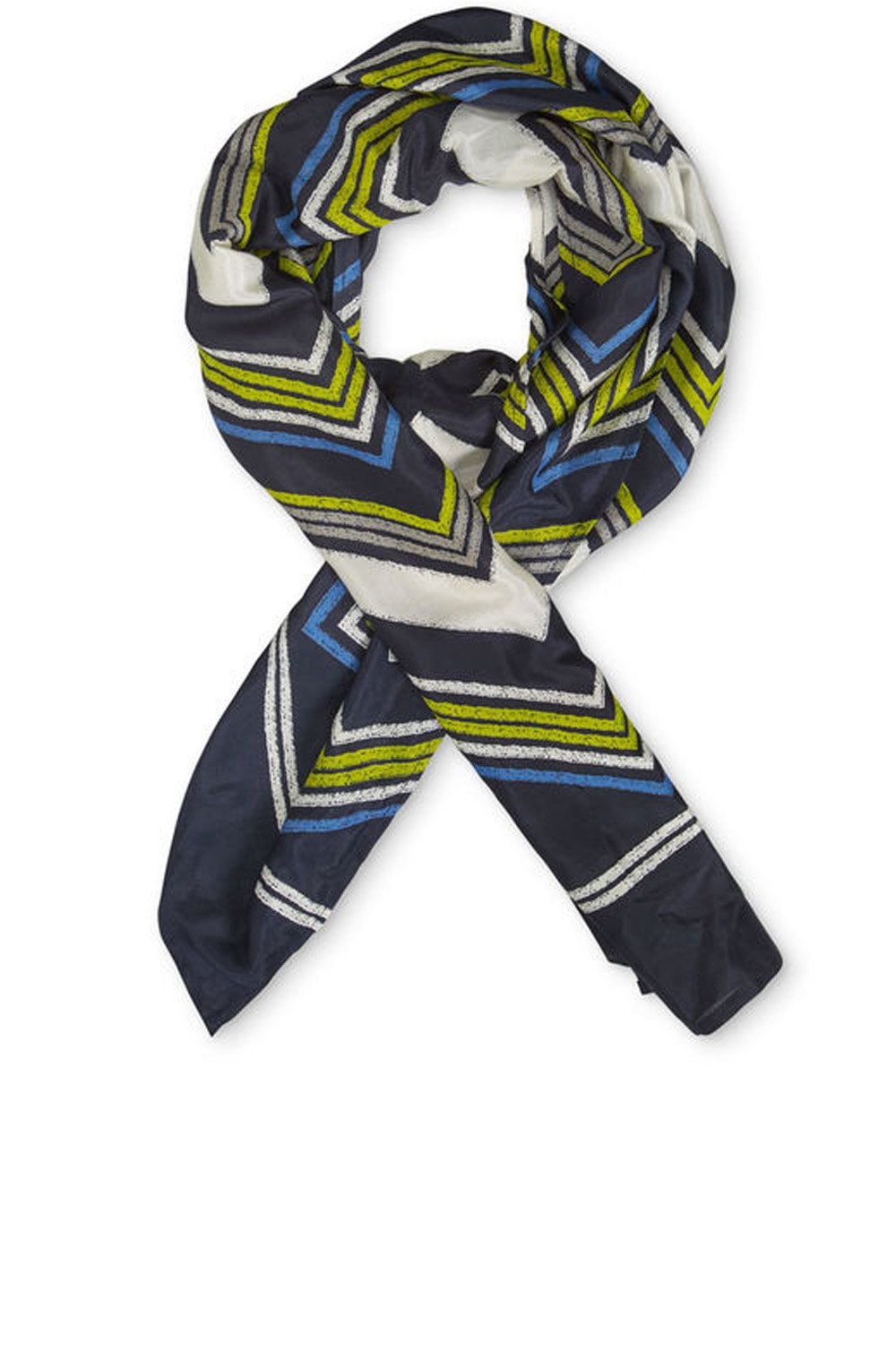 Along Lime Zig Zag Print Scarf