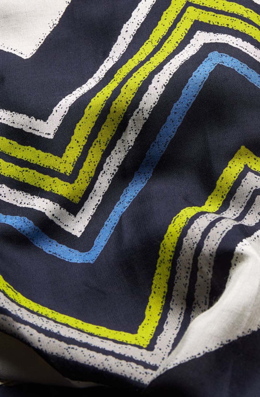 Along Lime Zig Zag Print Scarf