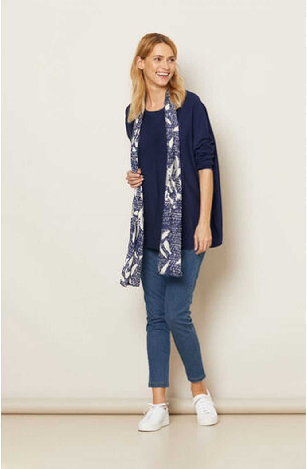 Along Medieval Blue Print Scarf